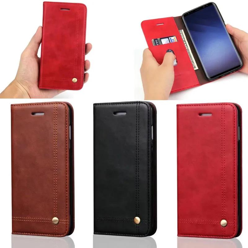 

Luxury Business Crazy Horse Pattern Wallet Case for samsung s9 leather case flip, N/a