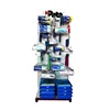 Custom retail shop floor metal paint brush display rack stand,hardware tools display stand