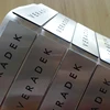 Plaque with metal background with the logo recessed and filled in black