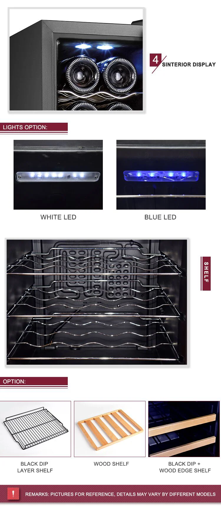 35L,12-bottles Hot sale mini wine cooler /wine refrigerator for hotel with LED light with CE/ERP