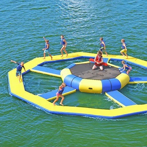 

Inflatable water park equipment floating trampoline, Customized