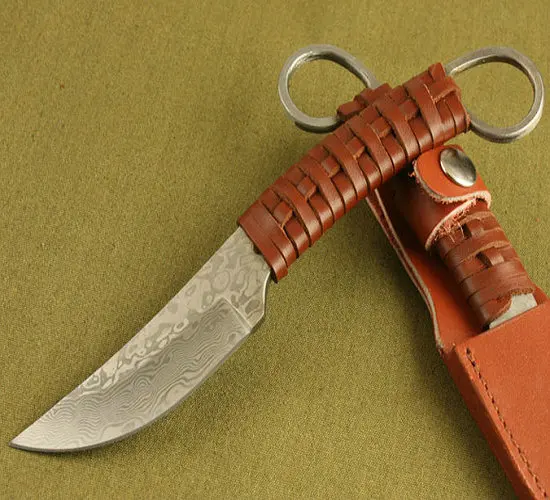 

Pure Handmade Surface tactical survival knives fixed hunting knife Leather Ripe Handle rescue tool hand 58HRC 1359