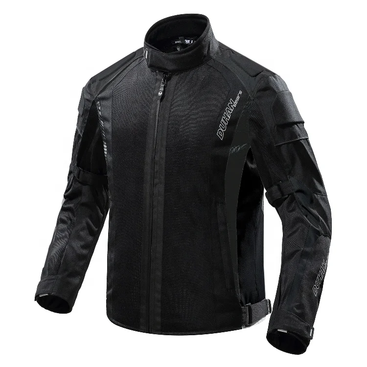 

DUHAN Motorcycle Jacket 2019 New Design Summer Breathable Riding Jacket Motorbike With Removable CE Protectors, Red white , blue white
