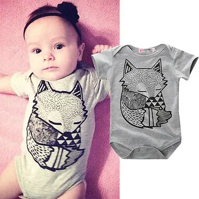 Toddler Baby Boys Girls Fox Romper Jumpsuit One pieces Outfits Set 0 24M
