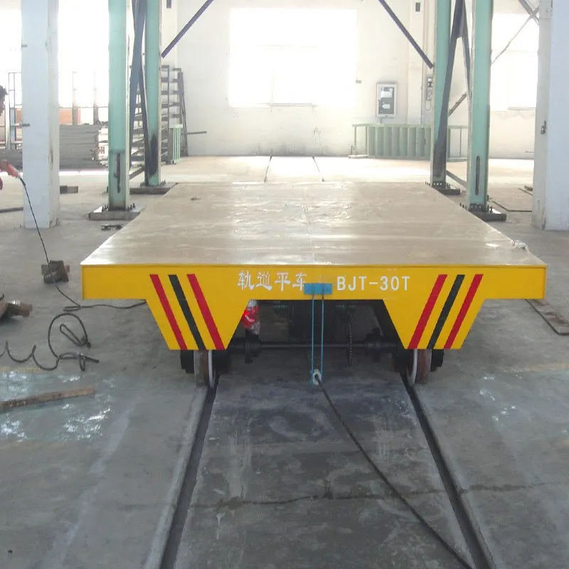 Rail Motorized transfer Trolley Applied in Boiler Factory for heavy material handling