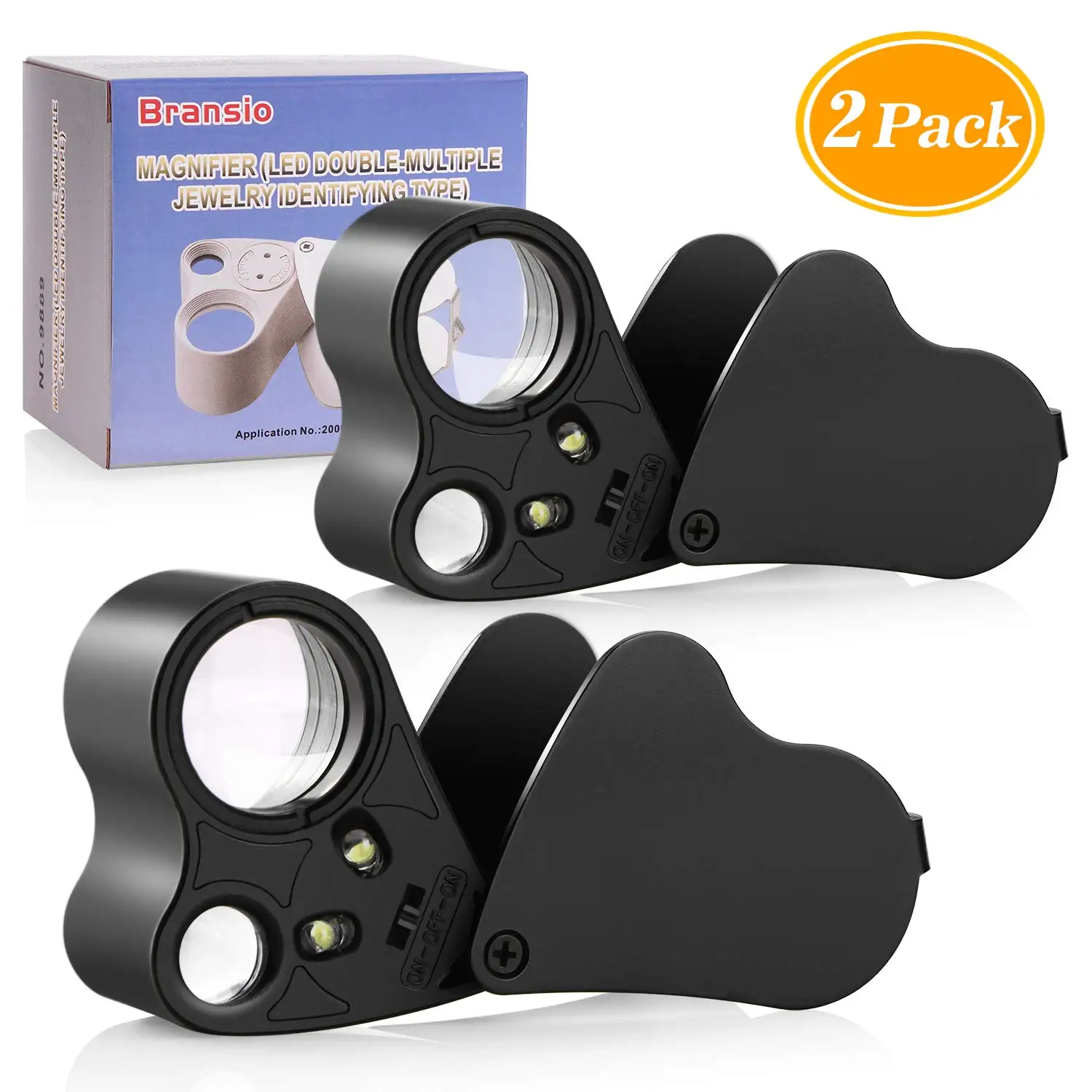 Double Magnifier Hand Lens Jewelry Eye Loupe LED 30X 22mm /& 60X 12 Coin Stamp
