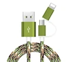 Two in One dual port usb charger cable 2 in 1 multi use mobile phone tablet charging sync data cable line