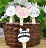 2018 hot sale 100% natural eco friendly handicraft cute mini clips wooden animal heads clothespin peg children toys