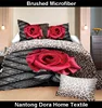 Whole sale Luxury 3D big red flower printed bedding set/bed spread cover set