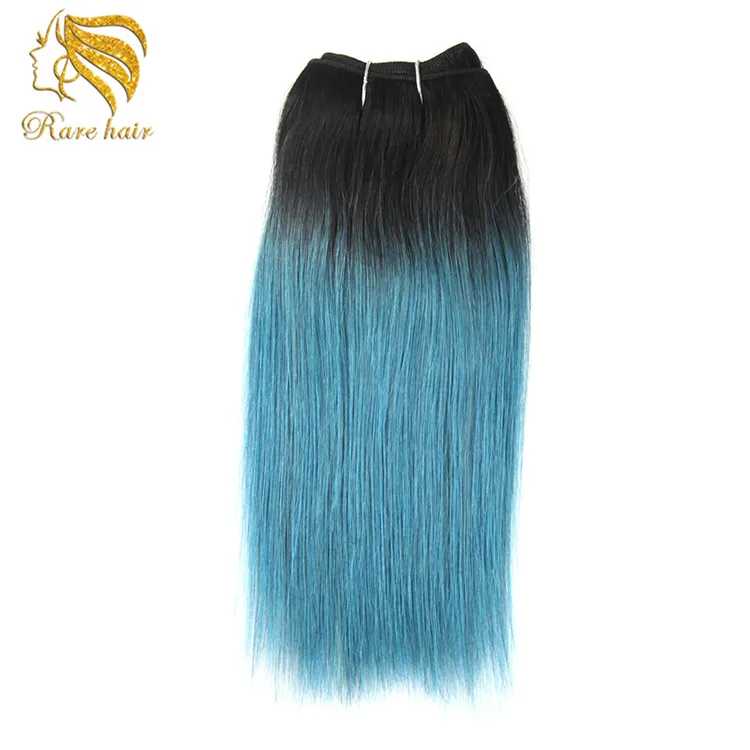 Lsy Mix Colored Turquoise Weave Hair Brazilian Remy Extensions