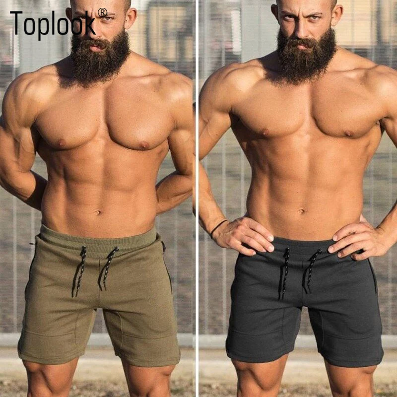 Toplook Sports Shorts Men Cotton Breathable Casual Running Fitness ...