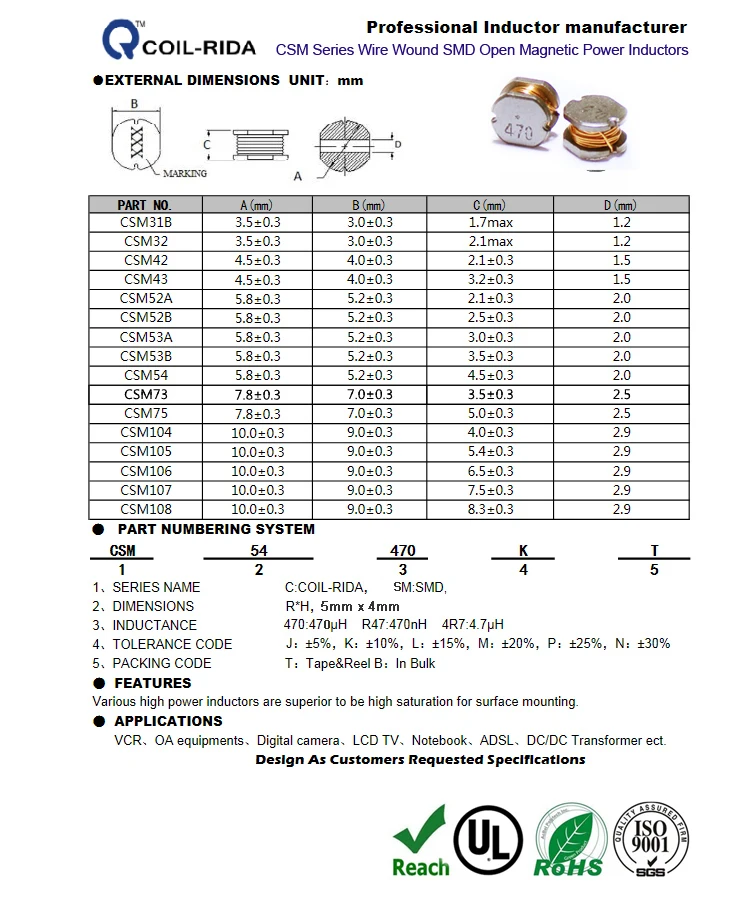 High Quality1.5 Henry Inductor Wound Chip Wireless Power Inductor/3
