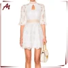Latest Fashion Women White Lace Dress Knee Length Casual Lace Dress