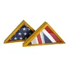 Custom shaped handmade triangle shaped flag box wooden US flag display box