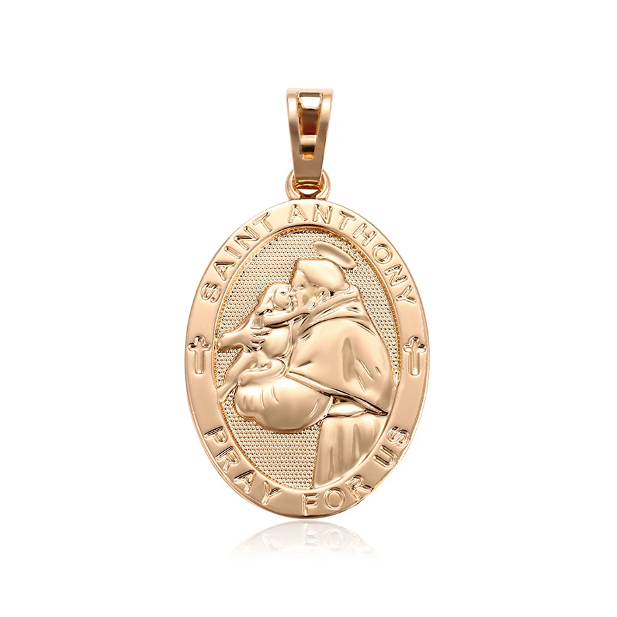 

32300 xuping high quality gold jewelry, plain oval shaped gold plated pendant without stone