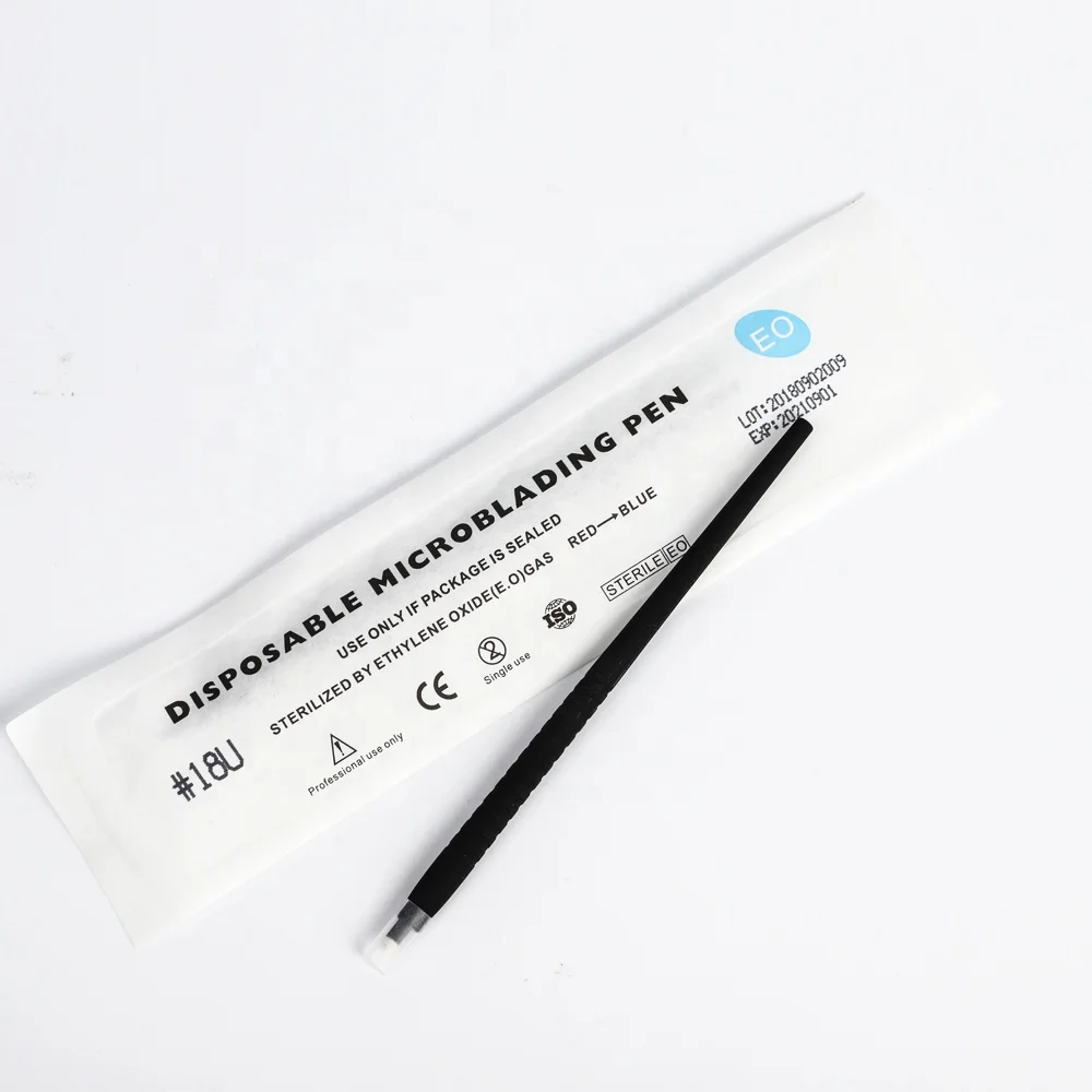 

OEM 0.16mm 18U Black Nami Disposable Microblading Pen For Extremely Fine Hairstrokes