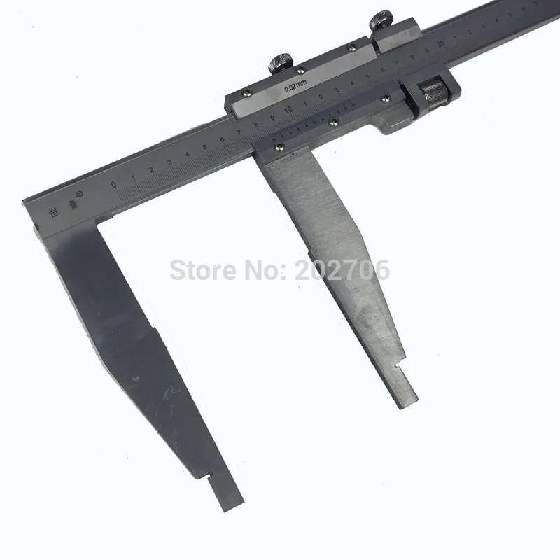 High Precision 0300mm 0.02mm Heavy Duty Steel Vernier Caliper Jaw Long 150mm Metal Slider