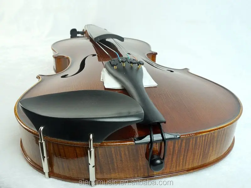 Professionelle Viola in Rotbraun mit geflammtem Ahornholz, handbemaltes Saiteninstrument für Musiker – Detail 11