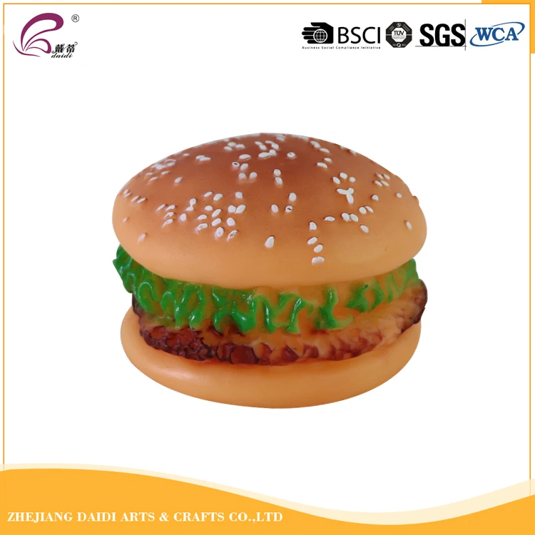rubber hamburger dog toy