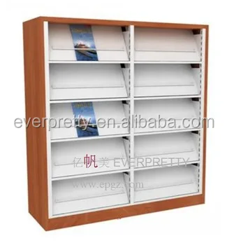 Library Bookcase Wooden Bookshelf China Hot Sale Magazine Holder
