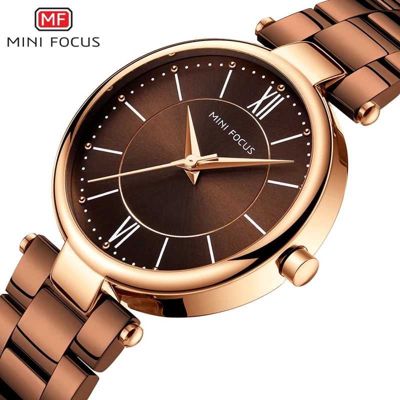

New Charm Design Ladies Dress Wrist Watches Stainless Steel Minimalist Quartz Analog Waterproof Women Luxury Mini Focus Watch