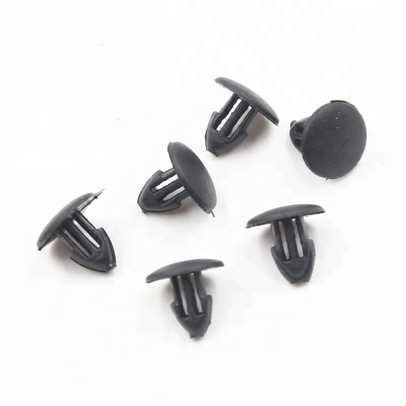 100x 8.8mm Hole Dia Plastic Rivets Fastener Push Clips Black for Car Auto Fender