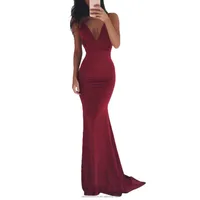 

European Red Solid Women Floor Length Long Dresses Sexy Spaghetti Strap Party Maxi Dress Vestido De Festa Robe Femme H0111