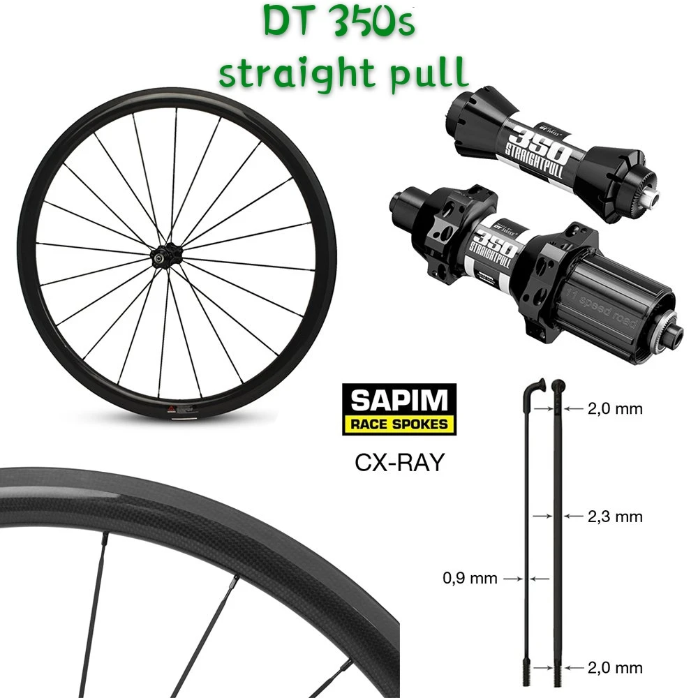 Sapim cxray 30mm 700C Road Bike Carbon Wheelset 27mm Wider Aero Rim With DT Swiss 350 Hub Sapim CX Ray Spoke for Cycling Bicycle