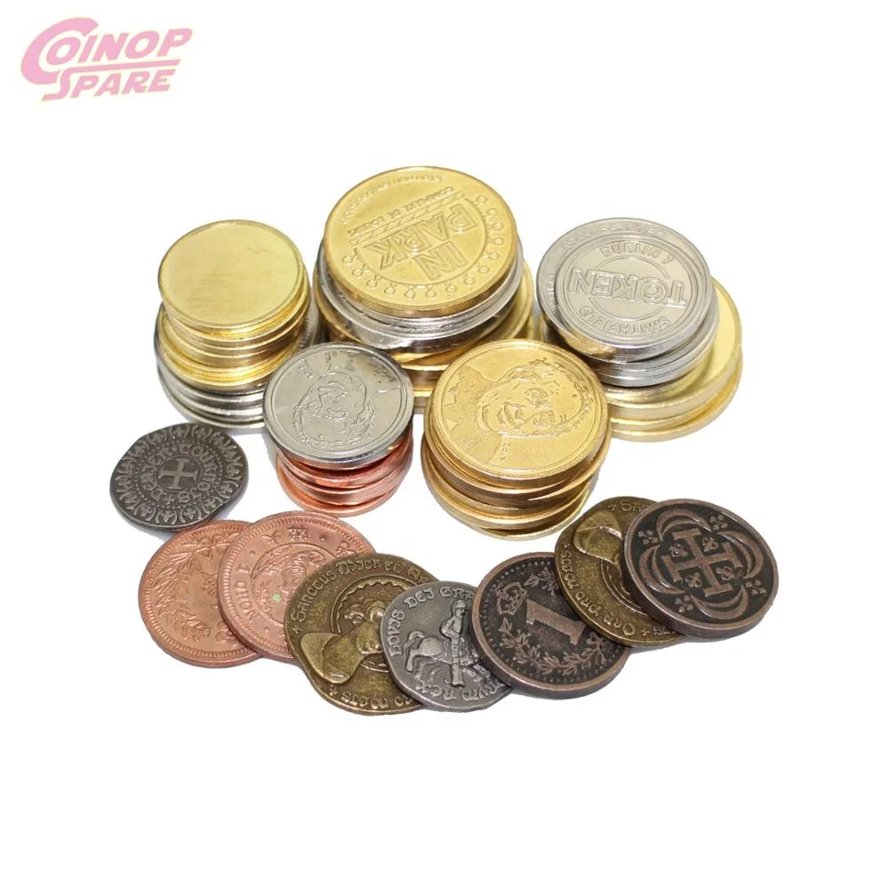 

Wholesale Custom Arcade Game Metal Gold Silver Token Coins