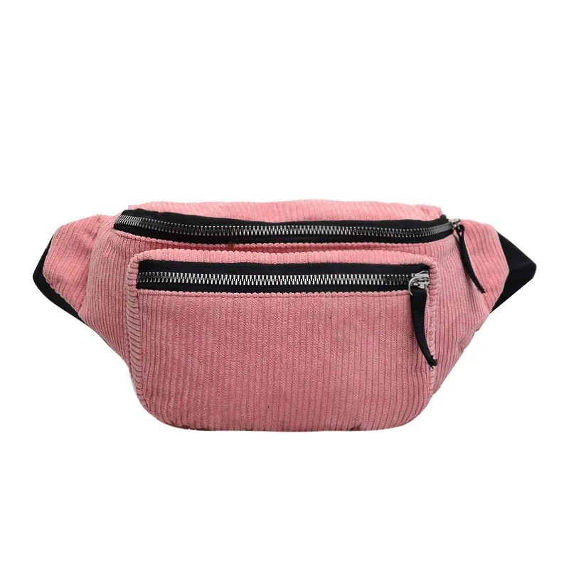 

2021 Korean Vintage Kids Belt Bum Waist Bag Women Corduroy Fanny Pack, 4 colors
