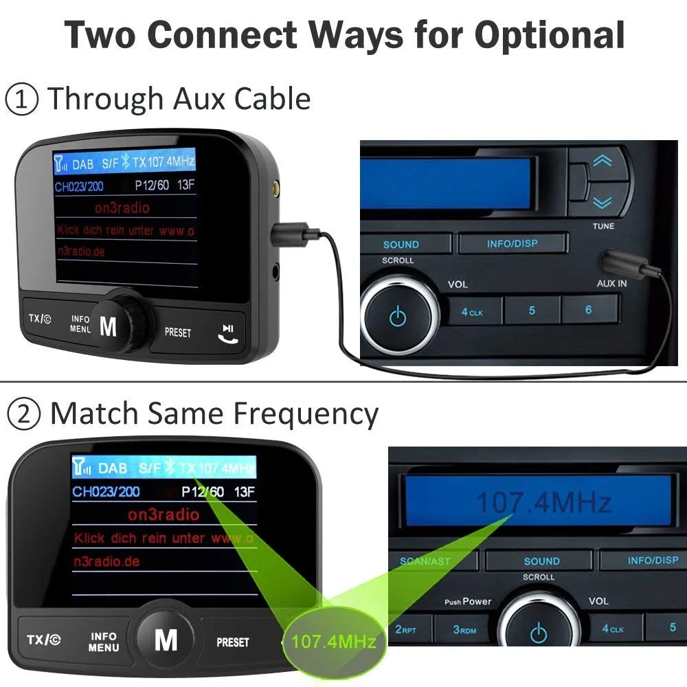 In Car Digital Radio Dab/dab+ / Dab Fm Transmitter Combined With Antenna Easy To Install