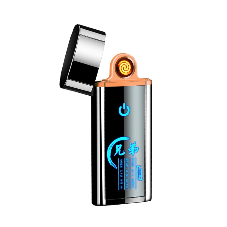 

New product electronic lighter arc lighter usb rechargeable windproof custom usd flashlightlighter for smoking, Black;gold;blue;navy blue;silver;red (simple;brushed;matte)