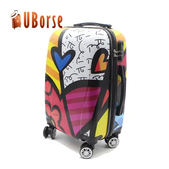 printed luggage trolley