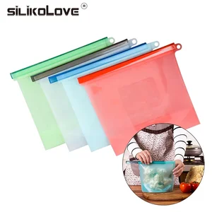 Image of 4pcs/set Reusable Vacuum Silicone Food Bag Sealer Freezer Milk Fruit Meat Storage Bags Fridge Food Containers Refrigerating Bags