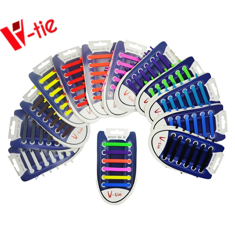 

High Quality No Need Tie Shoelace Elastic lazy shoelace Men Women silicone shoelaces for wholesale, 13 colors