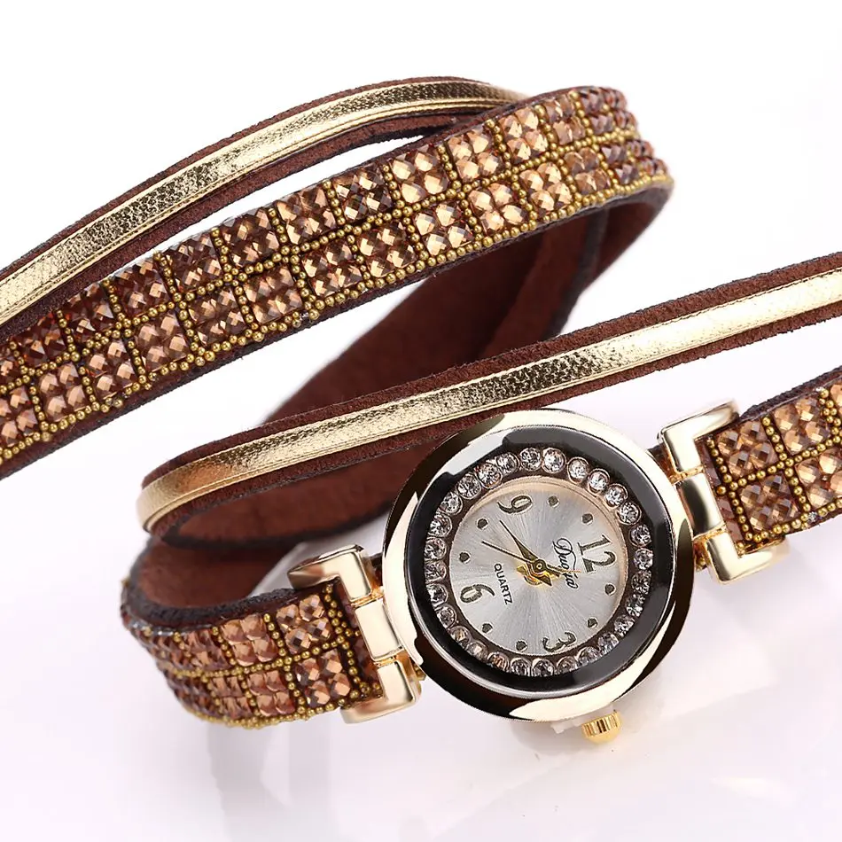 

2018 Hot Sale Duoya Brand Leather Strap Crystal Watch Fashion Watch Suppliers China Charm Women Wristwatch, As show