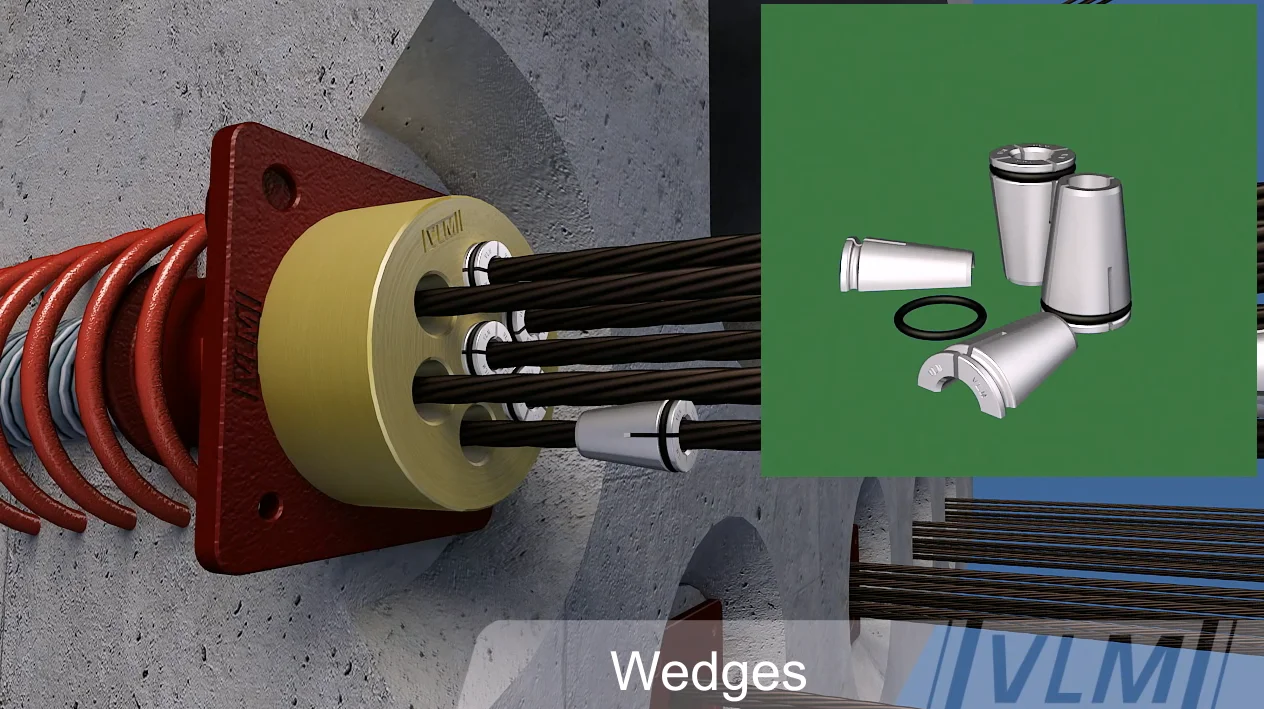 Single Hole Wedge Anchor For Bridge Concrete Strand Anchor Head And