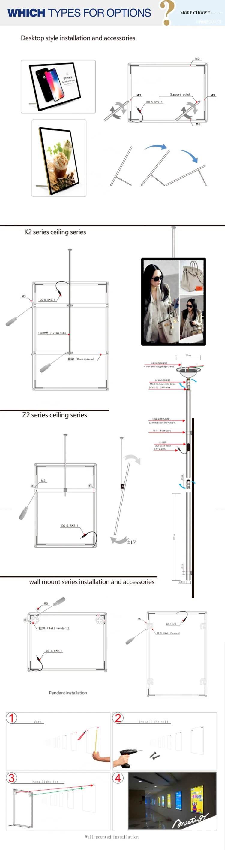 Gold Supplier Window Menu Display Signs Super Slim High Brightness