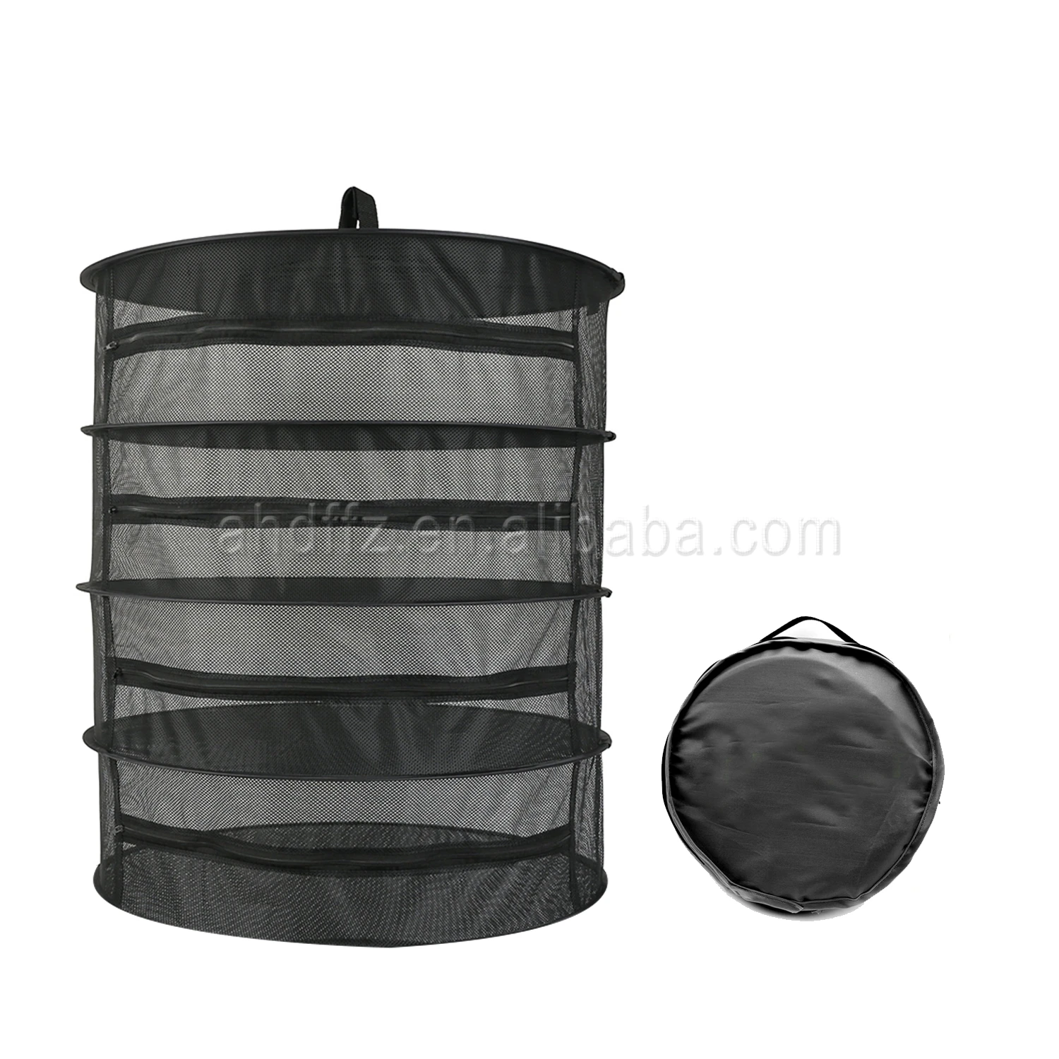 

4 layer Herb Drying Rack Net Herb Dryer Black Mesh Hanging Dryer Rack with Zipper