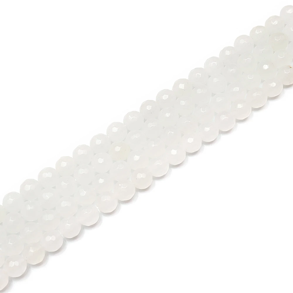 

Jewellery Making DIY Jewelry Wholesale Faceted White Jade Gemstone Beads Natural Stone White Semi Precious Stones