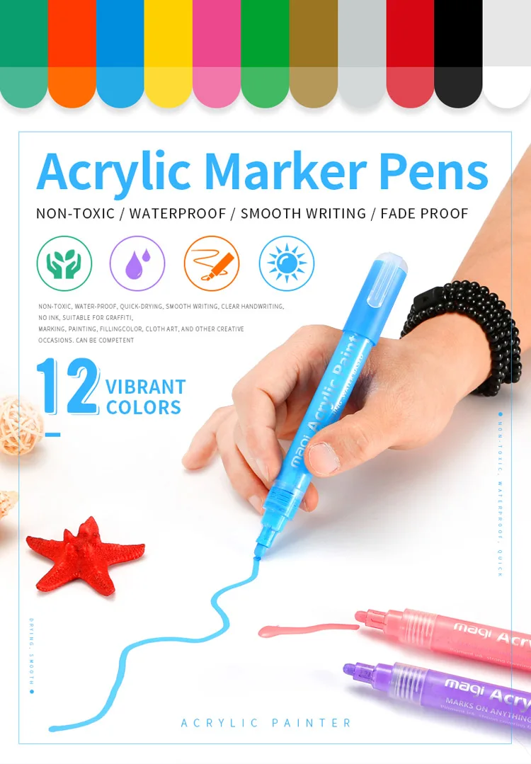 Great Price 8 Colors Permanent Waterproof Acrylic Paint Marker Pen