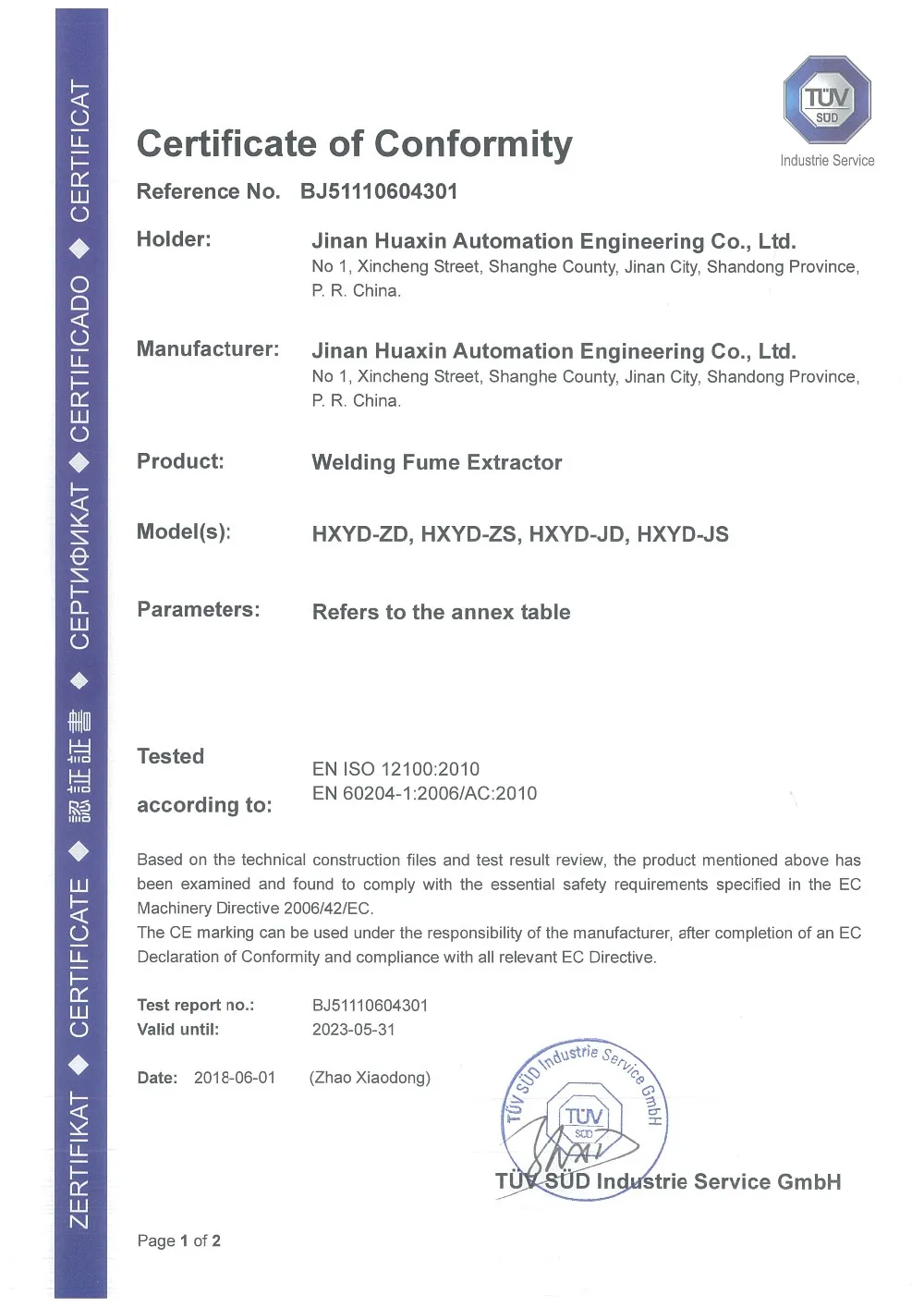 CE Certificate