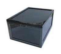 

Factory Supply BPA Free Stackable Clear Front Door Giant Shoe Box Storage Drop Front Transparent Plastic Shoe Storage Box