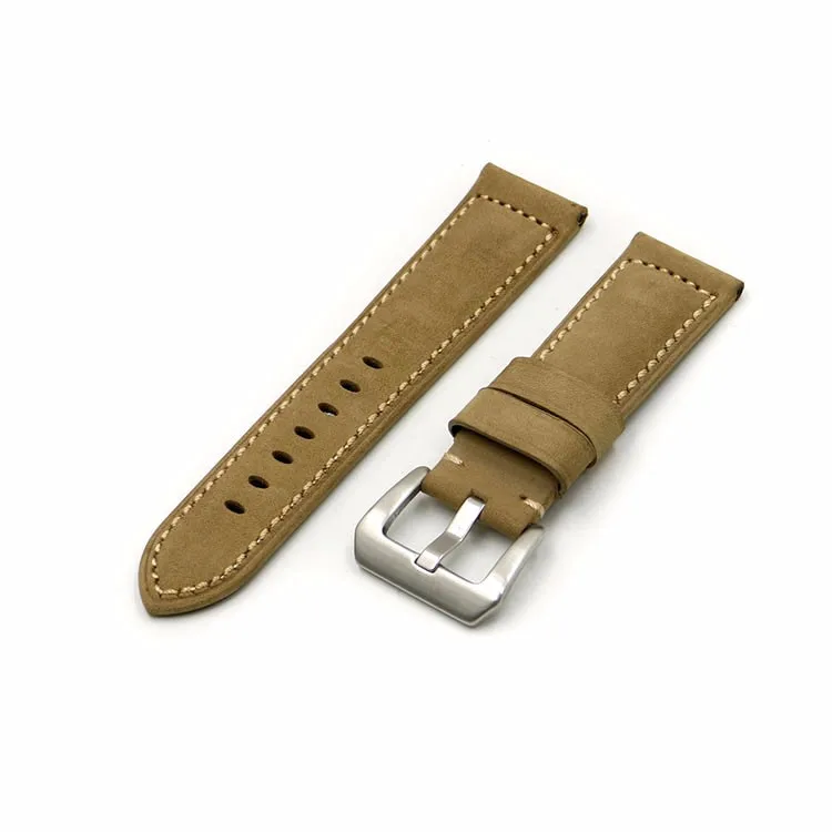 Leather watch strap genuine big buckle 22mm watch band