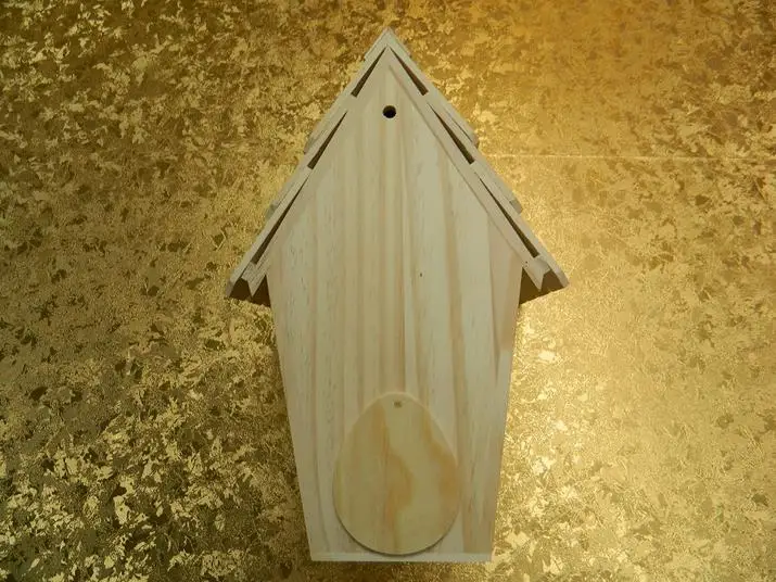 Handmade decorative wooden bird house