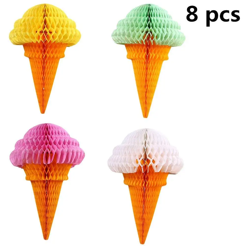 Skyseen 5PCS Realistic Artificial Ice Cream Cone Fake Dessert Model Photography Props Decoration