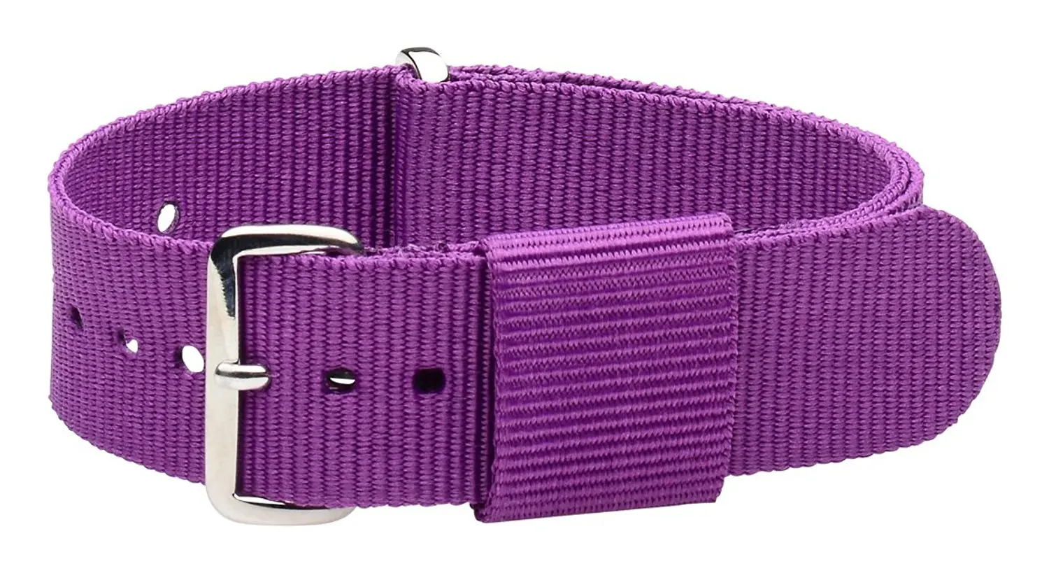 22mm Nato Ss Nylon Loop Solid Purple Interchangeable Replacement Watch Strap Band