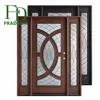 Exterior Design Single Entry Solid Wooden Front Door with Side Panels