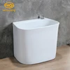 Cheap sanitary ware white porcelain mop pool basin for home bathroom with printing decoration for garden