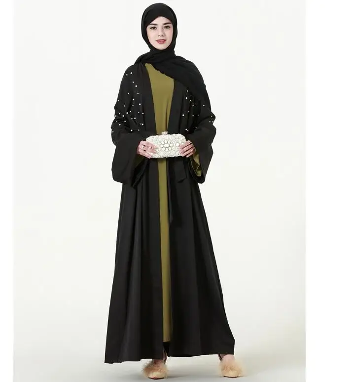 

European and American Muslim cardigan robe wholesale, Black